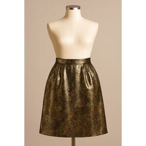 Vintage Saint Laurent Rive Gauche Gold & Black Lamé Snakeskin Skirt – Sz 42